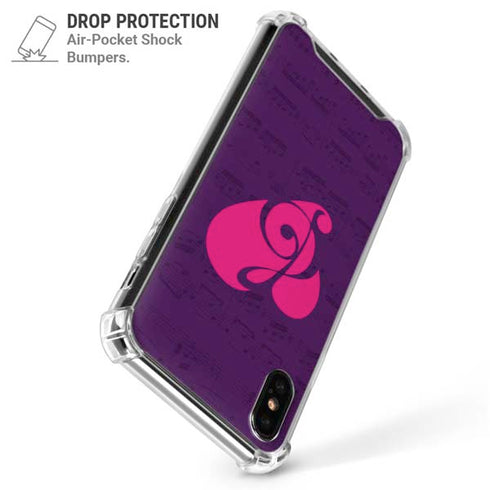 Purple Musical Notes iPhone XS Max Clear Case