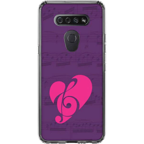 Purple Musical Notes LG K51/Q51 Clear Case
