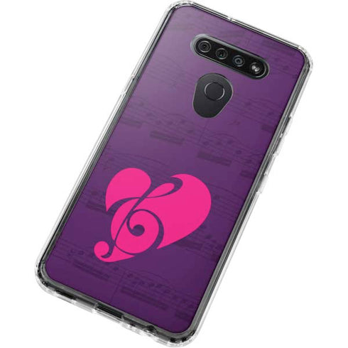 Purple Musical Notes LG K51/Q51 Clear Case