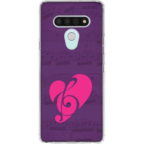 Purple Musical Notes LG Stylo 6 Clear Case