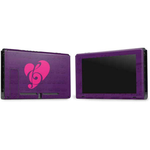 Purple Musical Notes Nintendo Switch Bundle Skin