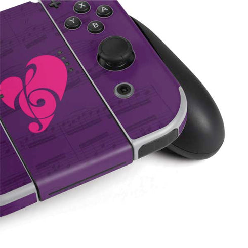 Purple Musical Notes Nintendo Switch OLED (2021) Skin
