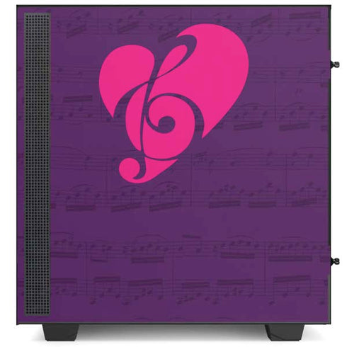 Purple Musical Notes NZXT H510 Compact ATX Mid-Tower Case Skin