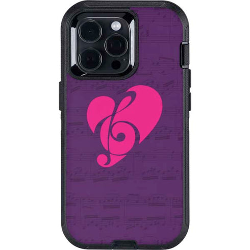 Purple Musical Notes Otterbox Defender iPhone Skin
