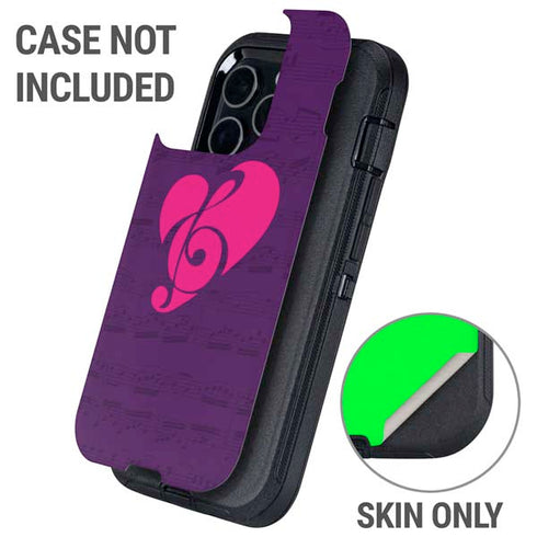 Purple Musical Notes Otterbox Defender iPhone Skin