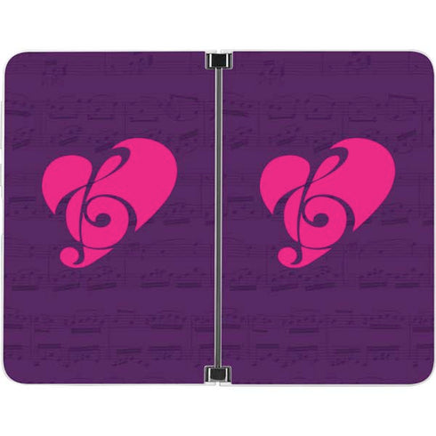 Purple Musical Notes Surface Duo Skin