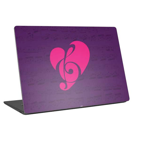 Purple Musical Notes Universal Laptop 16.6in (13.4 x 9.7in) Skin