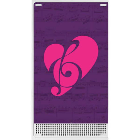 Purple Musical Notes Xbox Series S Console Skin
