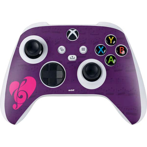 Purple Musical Notes Xbox Series S Controller Skin