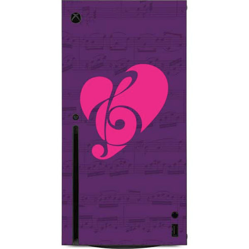 Purple Musical Notes Xbox Series X Console Skin