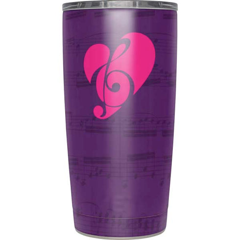 Purple Musical Notes Yeti 20oz Tumbler Skin