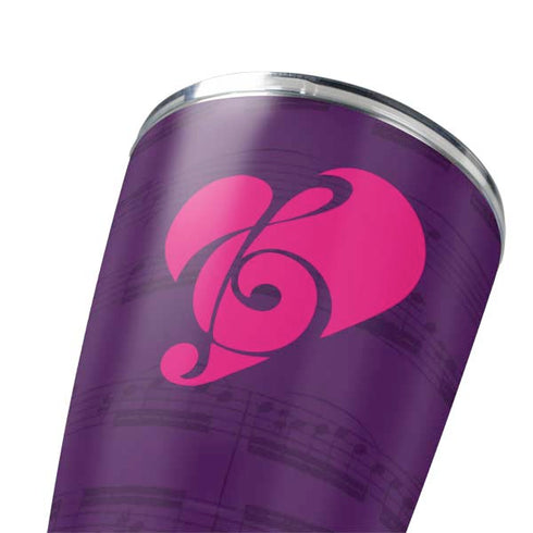 Purple Musical Notes Yeti 20oz Tumbler Skin