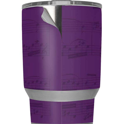 Purple Musical Notes Yeti 20oz Tumbler Skin