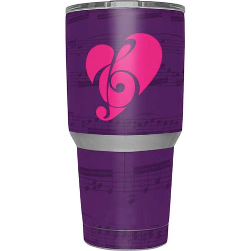 Purple Musical Notes Yeti 30oz Rambler Tumbler Skin