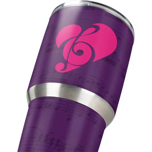Purple Musical Notes Yeti 30oz Rambler Tumbler Skin