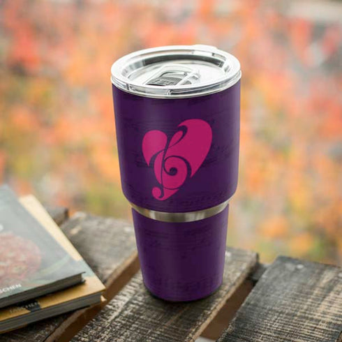 Purple Musical Notes Yeti 30oz Rambler Tumbler Skin