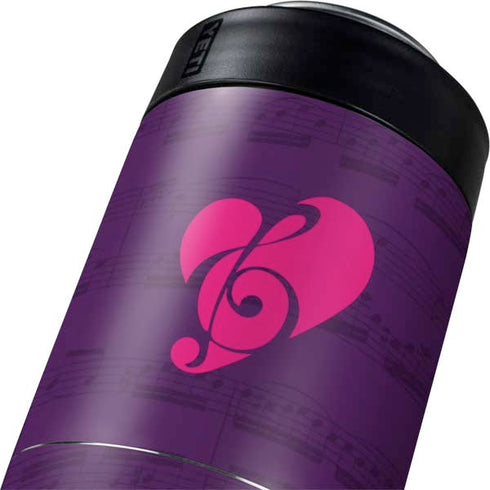 Purple Musical Notes Yeti Colster Can Insulator Skin