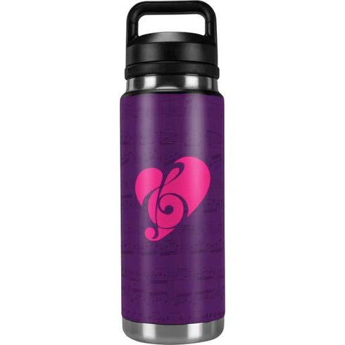 Purple Musical Notes YETI Rambler 26oz Bottle Skin
