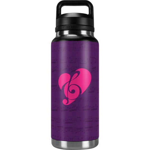Purple Musical Notes YETI Rambler 36oz Bottle Skin