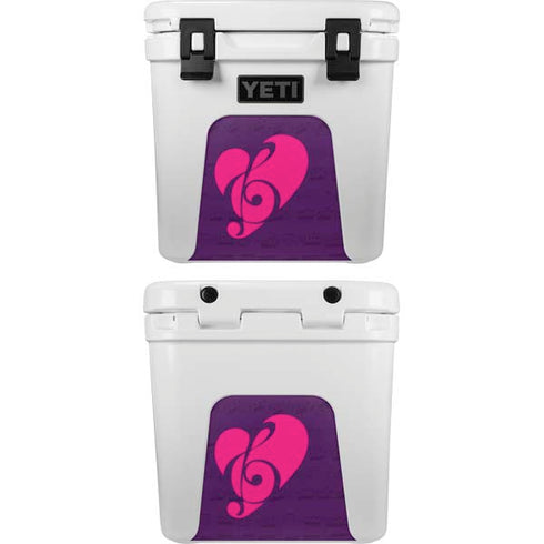 Purple Musical Notes YETI Roadie 24 Hard Cooler Skin