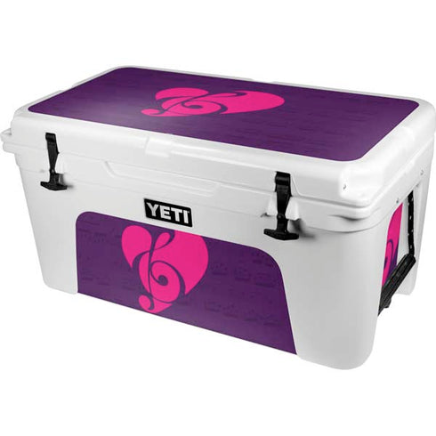 Purple Musical Notes YETI Tundra 65 Hard Cooler Skin