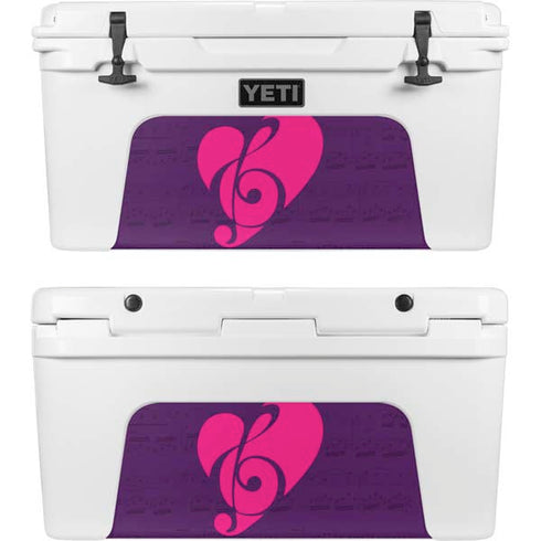 Purple Musical Notes YETI Tundra 75 Hard Cooler Skin