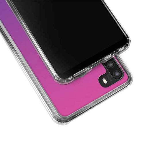 Purple Ombre Galaxy A21 Clear Case