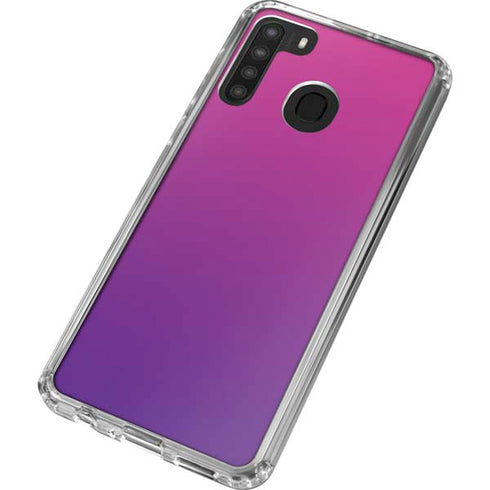 Purple Ombre Galaxy A21 Clear Case