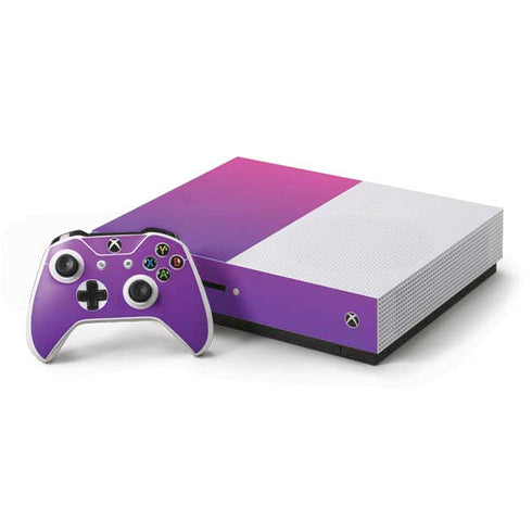 Purple Ombre Xbox One S Console and Controller Bundle Skin
