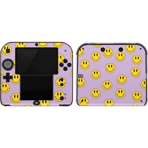 Purple Happy Face Pattern Nintendo 2DS Skin
