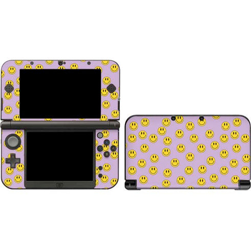 Purple Happy Face Pattern 3DS XL 2015 Skin