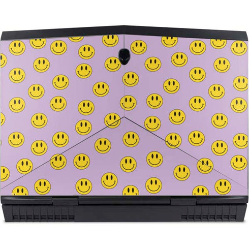 Purple Happy Face Pattern Dell Alienware Skin