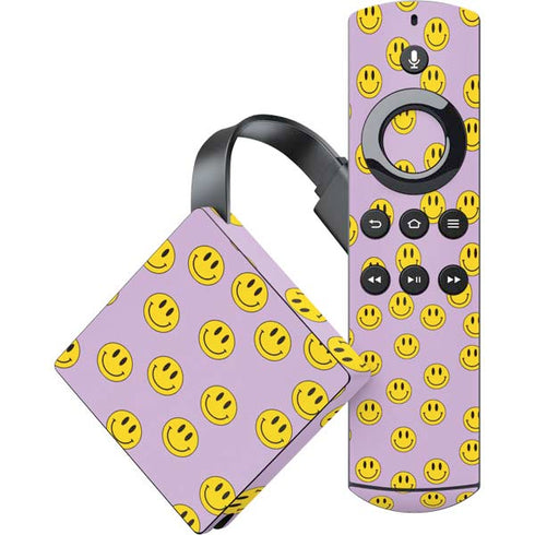 Purple Happy Face Pattern Amazon Fire TV Skin