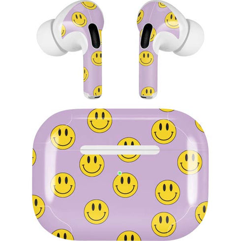 Purple Happy Face Pattern Apple AirPods Pro Skin