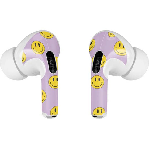 Purple Happy Face Pattern Apple AirPods Pro Skin