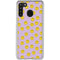 Purple Happy Face Pattern Galaxy A21 Clear Case
