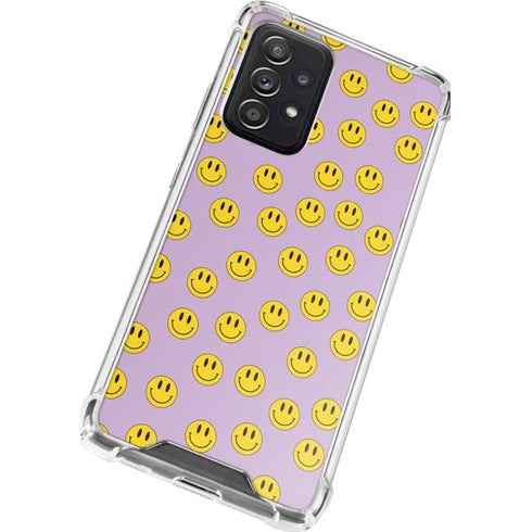Purple Happy Face Pattern Galaxy A52 5G Clear Case