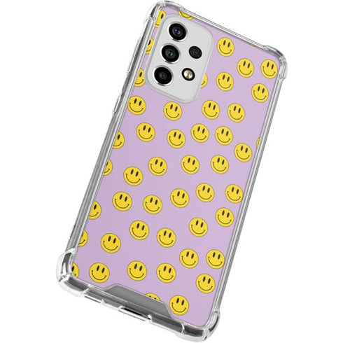 Purple Happy Face Pattern Galaxy A53 5G Clear Case