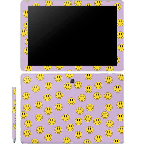 Purple Happy Face Pattern Galaxy Book 12in Skin