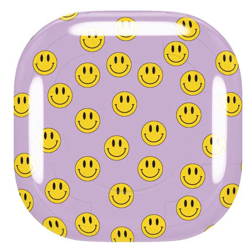 Purple Happy Face Pattern Galaxy Buds Live Skin
