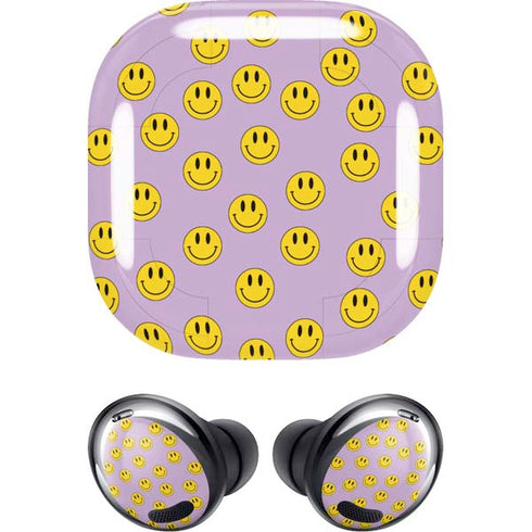 Purple Happy Face Pattern Galaxy Buds Pro Skin