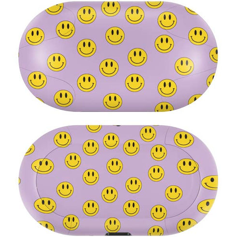 Purple Happy Face Pattern Galaxy Buds Skin
