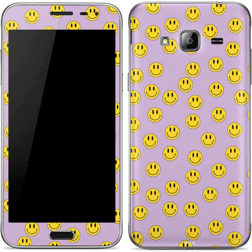 Purple Happy Face Pattern Galaxy J3 Skin