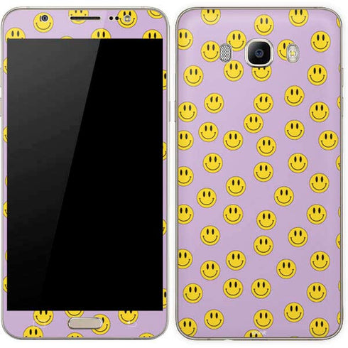 Purple Happy Face Pattern Galaxy J7 Skin