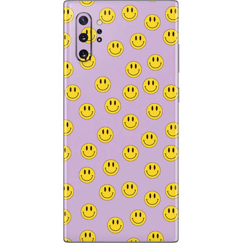 Purple Happy Face Pattern Galaxy Note 10 Plus Skin