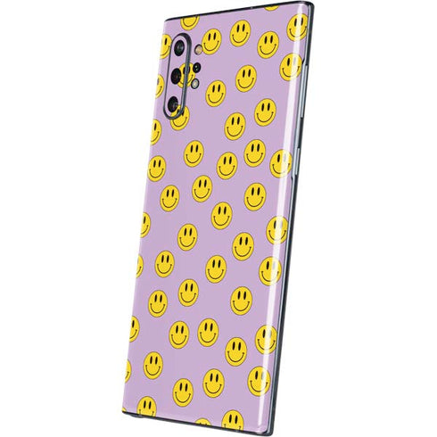 Purple Happy Face Pattern Galaxy Note 10 Plus Skin