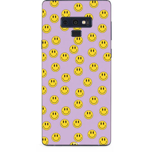 Purple Happy Face Pattern Galaxy Note 9 Skin