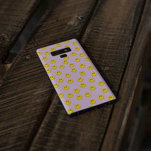 Purple Happy Face Pattern Galaxy Note 9 Skin