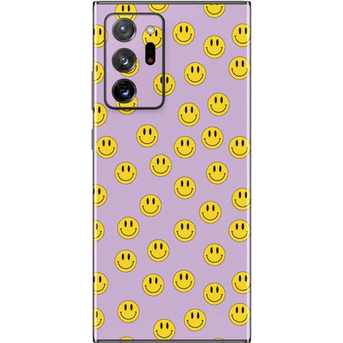 Purple Happy Face Pattern Galaxy Note20 Ultra 5G Skin