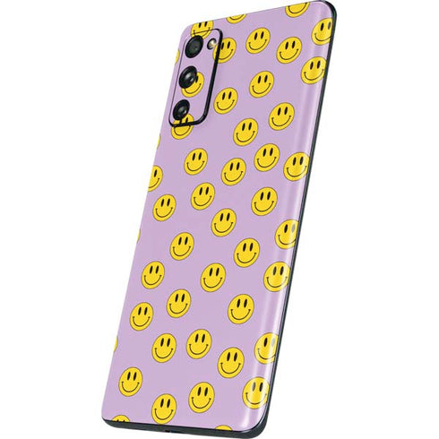 Purple Happy Face Pattern Galaxy S20 Fan Edition Skin